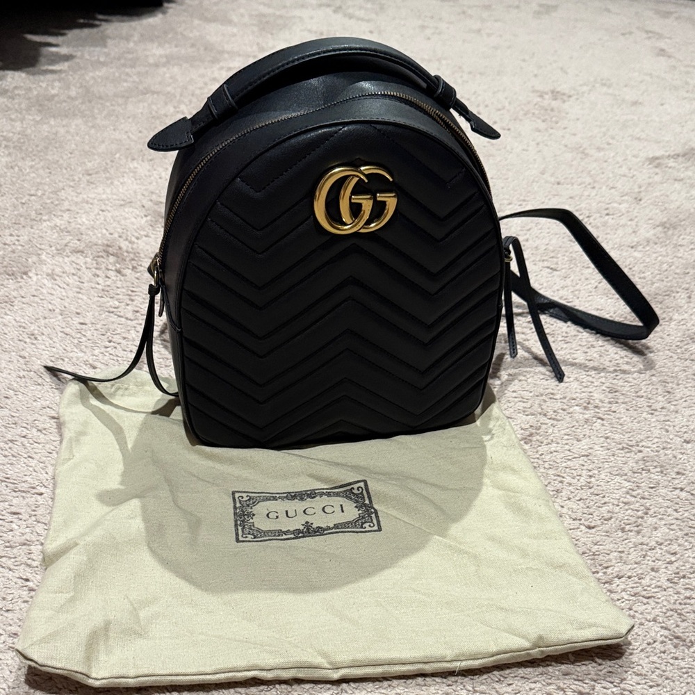 Gucci Marmont Quilted Leather Backpack